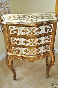 Antique Italian Ornate Gilded Painted Chest of Drawers