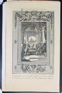 1782 Millar Antique Print of Admiral Anson & George II 