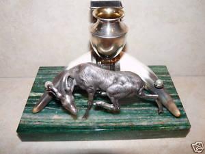 ANTIQUE RUSSIAN GOAT MATCH HOLDER SILVER DIAMONDS 