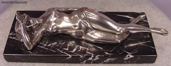 Kauba Antique Silvered Vienna Bronze Nude Cigar Cutter