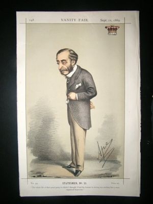 Vanity Fair Print: 1869 Lord Carnovon, Caricature