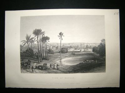 India: 1860 Madras, Antique Print.