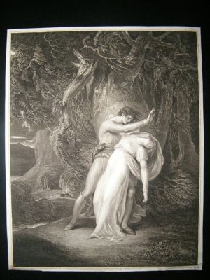 Bartolozzi after William Hamilton: 1797 Stipple & Etching. Celadon and Amelia. T