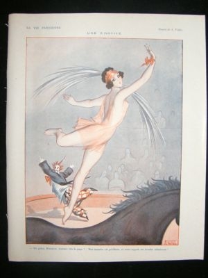 La Vie Parisienne Art Deco Print 1924 Une Emotive by Vallee