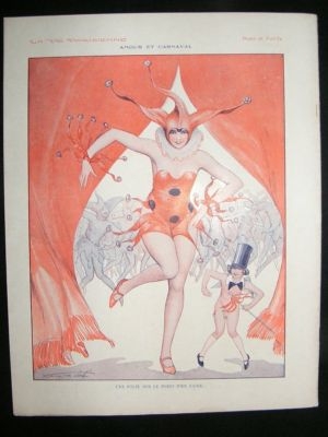 La Vie Parisienne Art Deco Print 1929 Amour et Carnaval