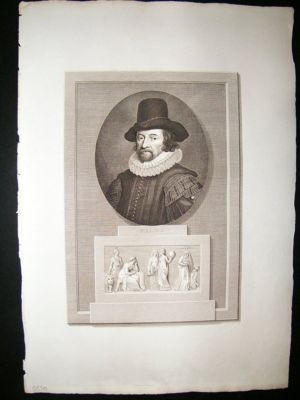 Francis Bacon, Decorative Portrait 1800 Folio Antique P