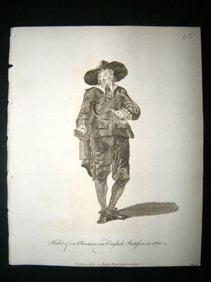 UK Civil War C1760 Costume Print