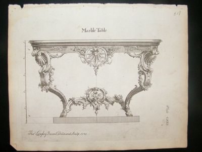 Architectural Print: Fancy Marble Table designs, 1741,
