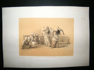 David Roberts Holy Land: 1856 Dancing Girls Of Cairo 249 Egypt, Antique Print.