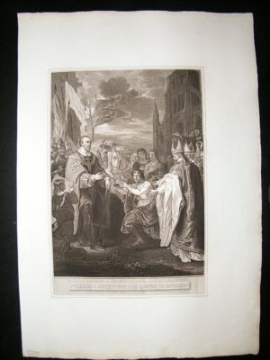William I receiving the Crown of England 1797 Folio Ant