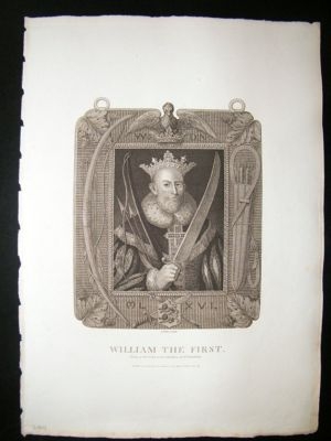William I: 1793 Decorative Folio Antique Portrait Print