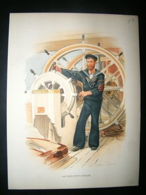 Navl:1890 2nd Clas Petty Officer, Antique Print.