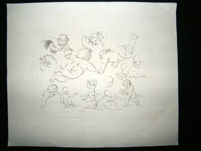 Study of Babies: C1790 Copper Plate, Children Print