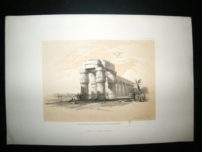 David Roberts Holy Land: 1856 Luxor, Thebes 154 Egypt, Antique Print.