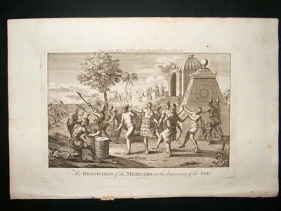 Mexico: 1780 copper plate, Mexicans rejoicing.