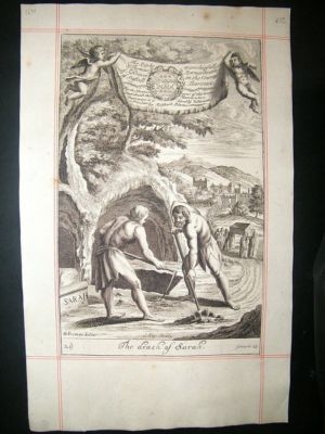 Religious 1690 Death of Sarah, Folio Print, Kip & Blome