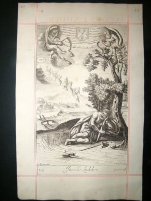 Religious 1690 Jacobs Ladder, Folio Print, Blome