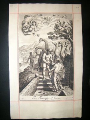 Religious 1690 Marriage of Isaac, Folio Print, Kip & Bl