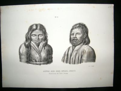 Japan: 1845 Jesso Native, Schinz Print-Folio.