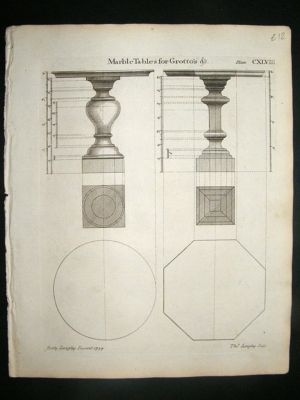 Architectural Print: Table designs for Grottos, 1741, L