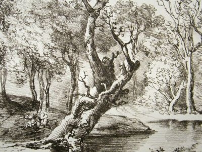 Laporte after Gainsborough: 1803 Soft Ground Etching. Lanscape, Trees