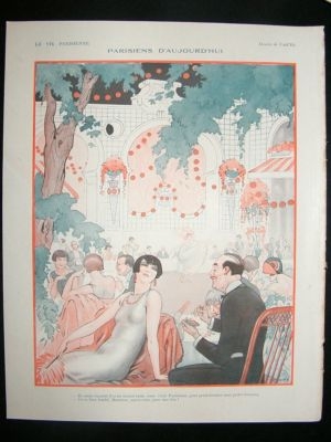 La Vie Parisienne Art Deco Print 1924 Parisiens D'Aujourd' Hui by Vald'Es