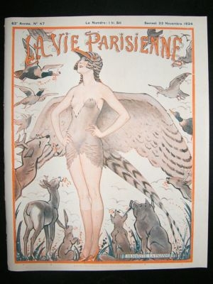 La Vie Parisienne Art Deco Print 1924 Sa Majeste La Faisane by Vald'Es