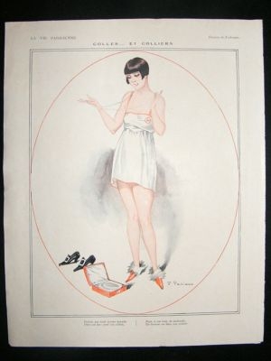 La Vie Parisienne Art Deco Print 1924 Colles et Colliers by Fabiano
