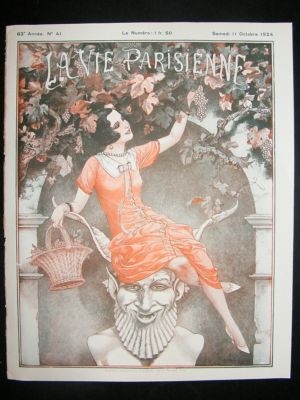 La Vie Parisienne Art Deco Print 1924 Risque Grape Picker by Herouard
