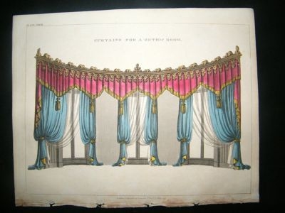 Decorative 1820's Curtains for Gothic Room, Regency