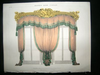 Decorative 1820's Fancy Curtains, Regency
