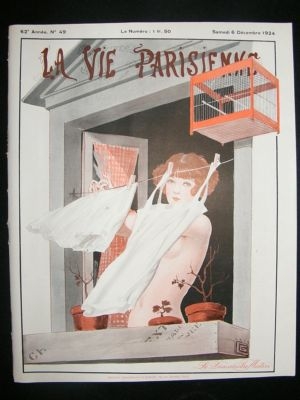 La Vie Parisienne Art Deco Print 1924 Le Dimanche Matin by Leonnec