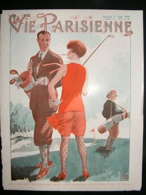 La Vie Parisienne Art Deco Print 1929  Golf Print, Risq