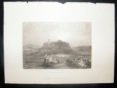 Greece: 1834 Steel Engraving, Acropolis Athens Print