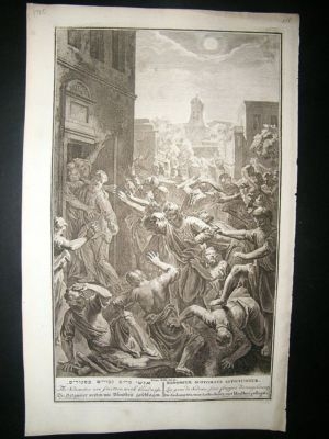 Religious 1720 Sodomites are Smitten, Folio Print, Elze