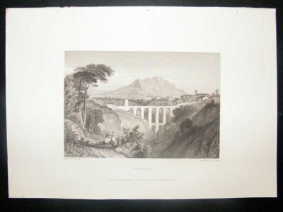 Italy: 1834 Steel Engraving, Soracte Print