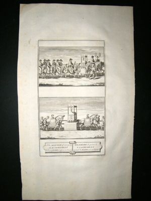 Religious 1730s Pope Journey. Folio Antique Print. Picart