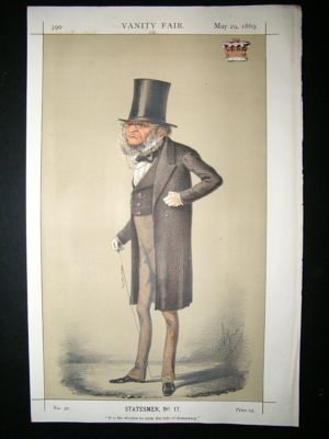 Vanity Fair Print: 1869 Earl Of Derby, Prime Minister.