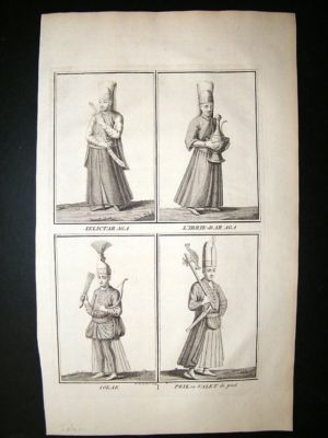Islam 1730s Various Costume. Folio Antique Print. Picart