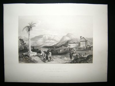 Italy: 1840 Steel Engravings, Benevento Calabria Print.