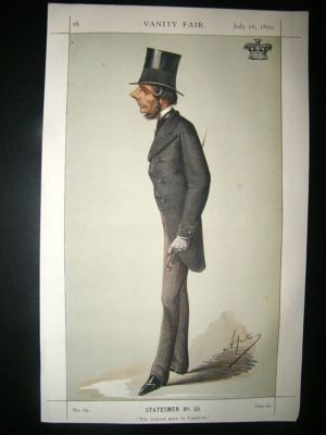 Vanity Fair Print: 1870 Marquis of Westminster