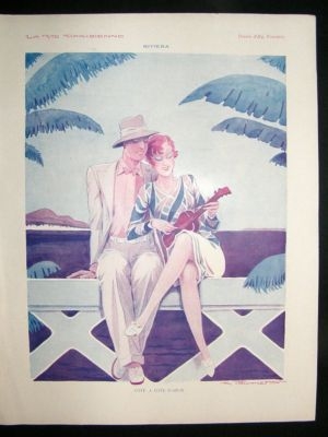 La Vie Parisienne Art Deco Print 1929 French Riviera, b