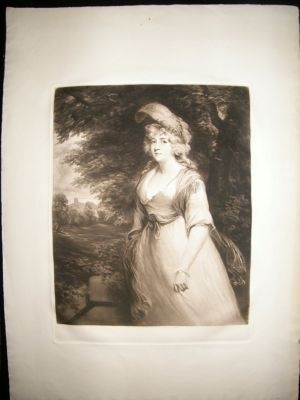 Norman Hirst: C1905 Large Folio Mezzotint. Pretty lady