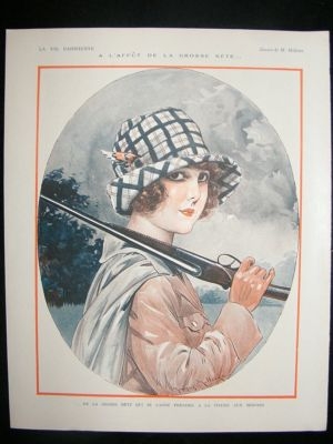 La Vie Parisienne Art Deco Print 1924 A L'Affut De La Grosse Bete by Milliere