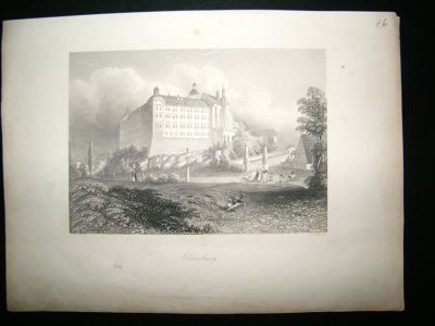 Germany: 1847 Steel Engraving, Altenburg Antique Print