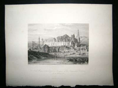 Spain: 1846 Steel Engraving, Cordova Mosque, David Robe