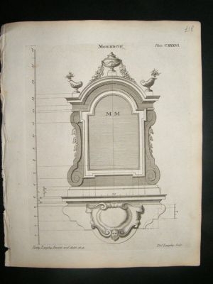 Architectural Print: Antique Monument designs, 1741, La