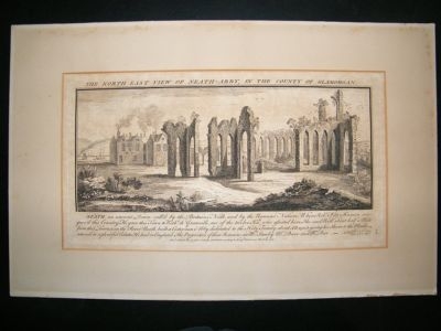 Buck: 1774 Folio Architecture print, North East View of Neathe Abbey, Glamorgan,