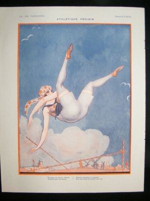 La Vie Parisienne Art Deco Print 1923 Athletisme Femini