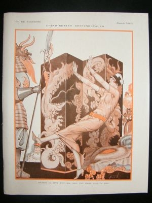 La Vie Parisienne Art Deco Print 1924 Chinoiseries Sentimentales by Vald'Es